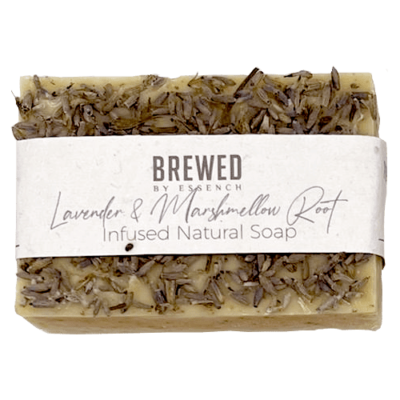 BREWED Lavender and Marshmallow Root herbal infused soap.